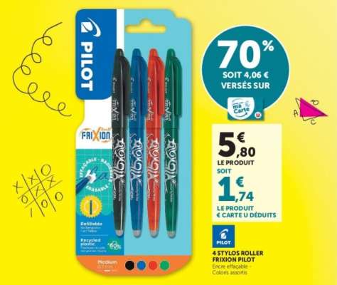 4 Stylos Roller Frixion Pilot