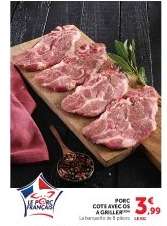 Porc : côte avec os à griller