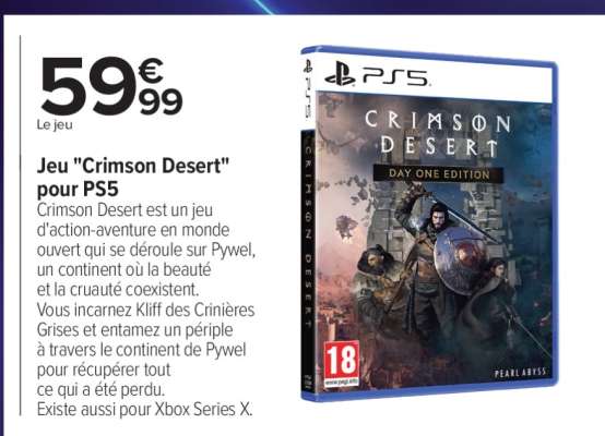 Jeu "Crimson Desert" pour PS5