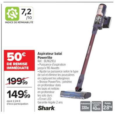 Aspirateur balai Powerlite