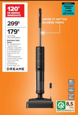 Aspirateur balai laveur