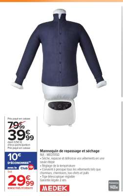 Mannequin de repassage et séchage