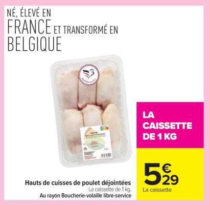 Hauts de cuisses de poulet déjointées