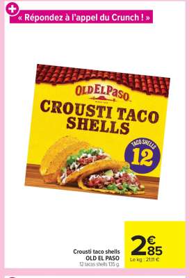 Crousti taco shells OLD EL PASO