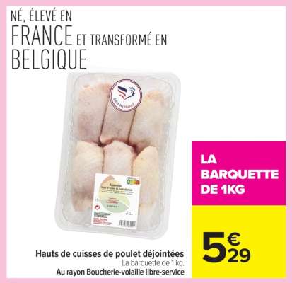 Hauts de cuisses de poulet déjointées
