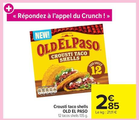 Crousti taco shells OLD EL PASO