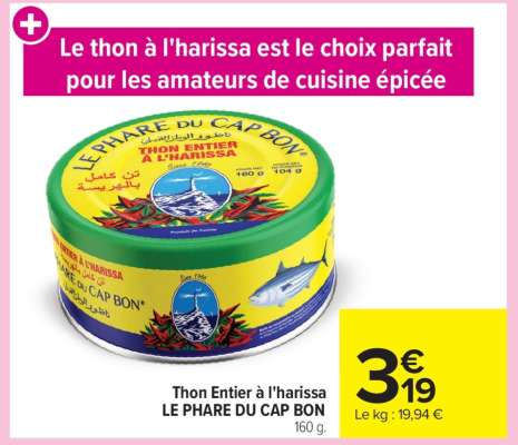 Thon Entier à l'harissa LE PHARE DU CAP BON