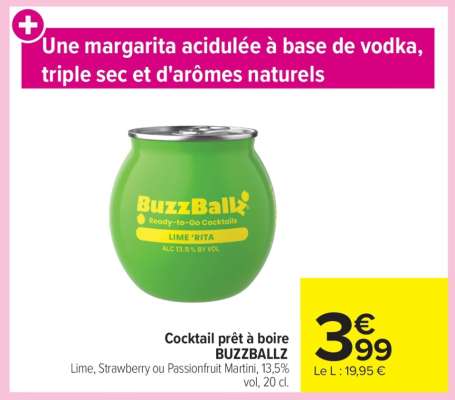 Cocktail prêt à boire BUZZBALLZ