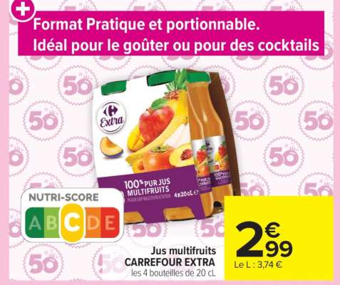 Jus multifruits CARREFOUR EXTRA