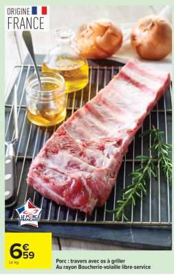 Porc : travers avec os à griller