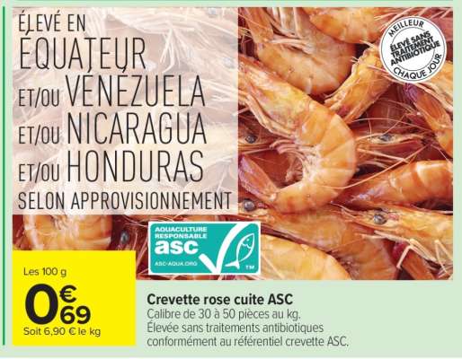 Crevette rose cuite ASC