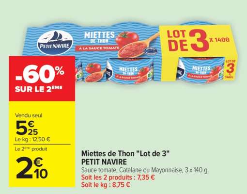 Miettes de Thon "Lot de 3" PETIT NAVIRE