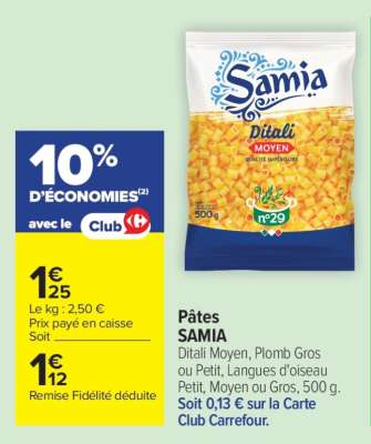 PÂTES “SAMIA”