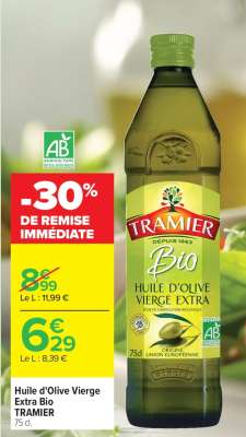 Huile d'Olive Vierge Extra Bio TRAMIER 75 cl