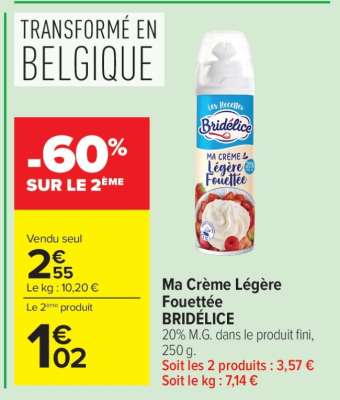 Ma Crème Légère Fouettée BRIDÉLICE