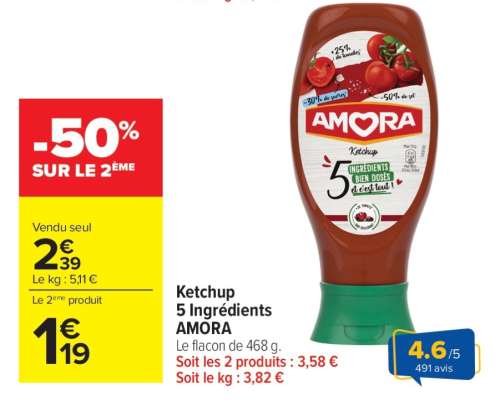Ketchup 5 Ingrédients Amora