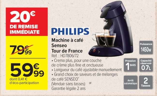 PHILIPS Machine à café Senseo Tour de France
