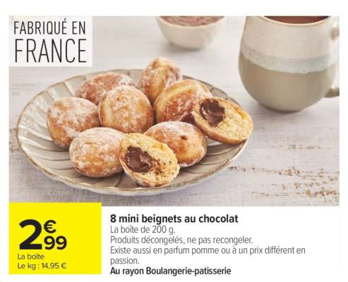 8 mini beignets au chocolat