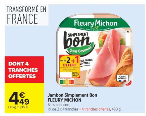 Jambon Simplement Bon Fleury Michon