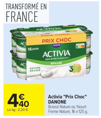 ACTIVIA "Prix Choc" DANONE
