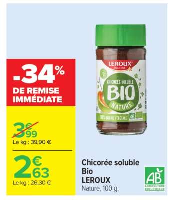 Chicorée soluble Bio LEROUX
