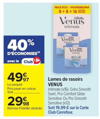 Lames de rasoirs VENUS