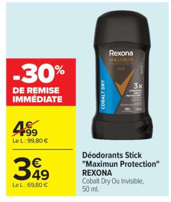 Déodorants Stick "Maximum Protection" REXONA