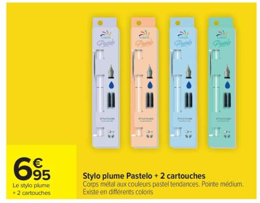 Stylo plume Pastelo + 2 cartouches