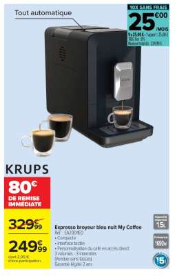 KRUPS Expresso broyeur bleu nuit My Coffee