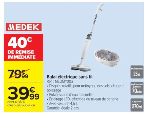 Balai électrique sans fil