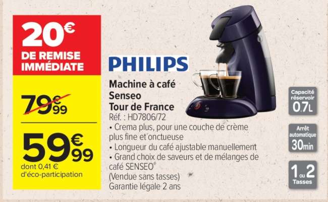 PHILIPS Machine à café Senseo Tour de France