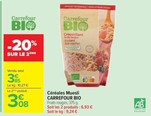 Céréales Muesli CARREFOUR BIO