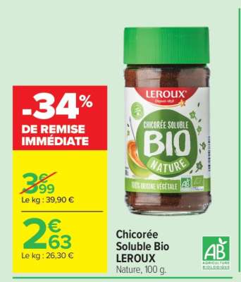Chicorée soluble Bio LEROUX