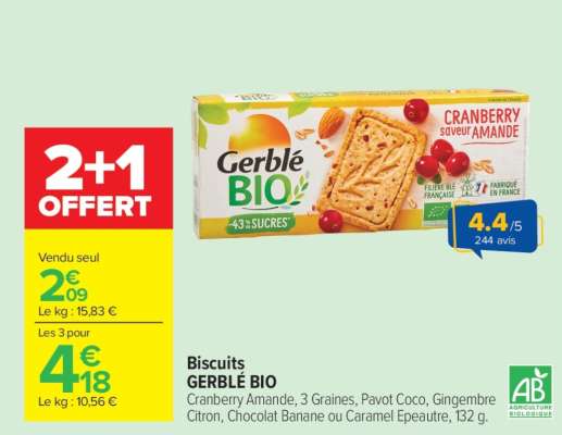 Biscuits Gerblé Bio