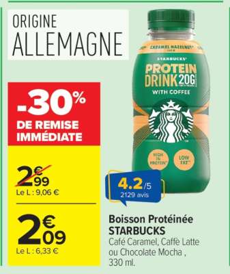 Boisson Protéinée STARBUCKS
