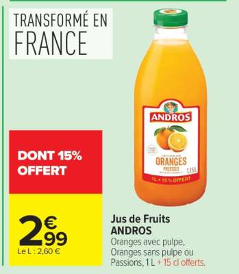 Jus de Fruits ANDROS