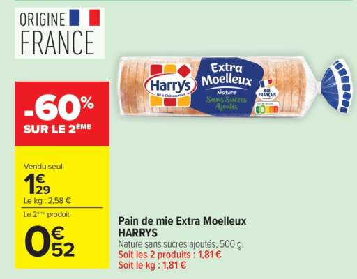 Pain de Mie Extra Moelleux Harrys