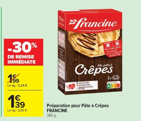 PREPARATION POUR PATE A CREPES FRANCINE