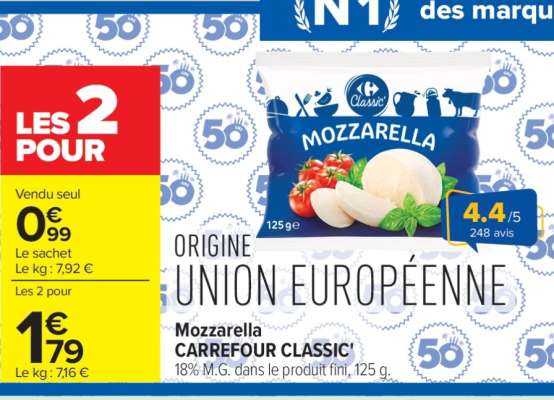 Mozzarella CARREFOUR CLASSIC'