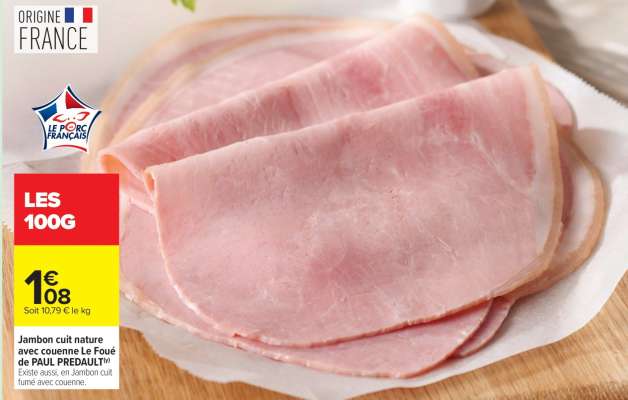Jambon cuit nature avec couenne Le Foué de PAUL PREDALT