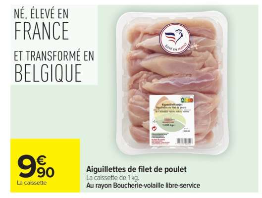 AIGUILLETTES DE FILET DE POULET