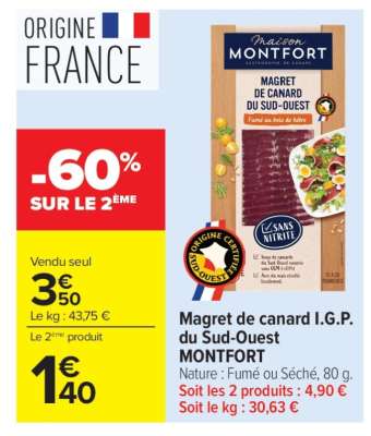 Magret de canard I.G.P. du Sud-Ouest MONTFORT