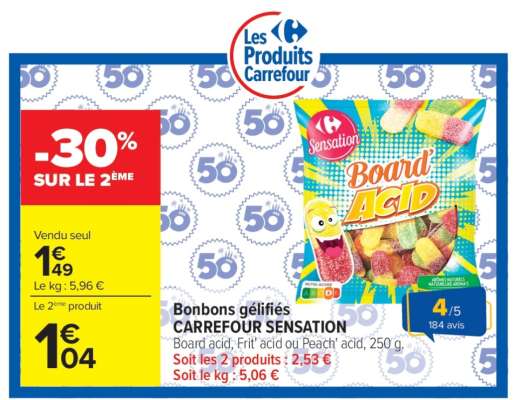 Bonbons gélifiés CARREFOUR SENSATION