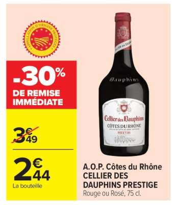 A.O.P. Côtes du Rhône CELLIER DES DAUPHINS PRESTIGE