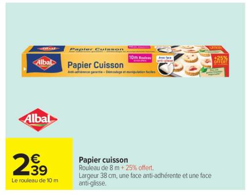 Papier cuisson