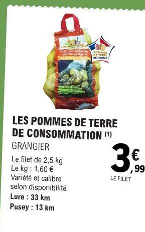 LES POMMES DE TERRE DE CONSOMMATION