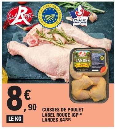 CUISSES DE POULET LABEL ROUGE IGP LANDES X4