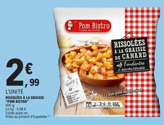 RISSOLÉES À LA GRAISSE “POM BISTRO”