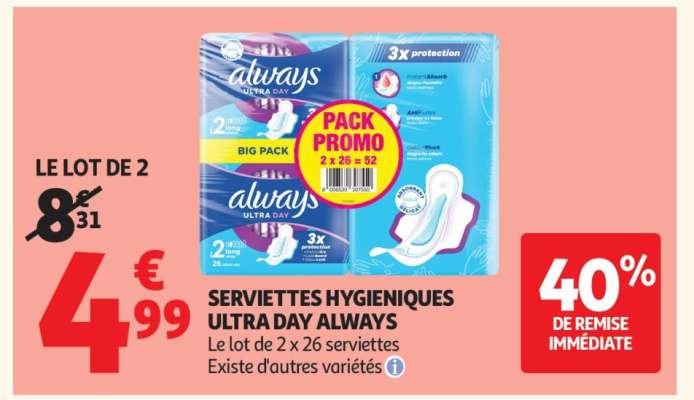 Serviettes hygiéniques Ultra Day ALWAYS
