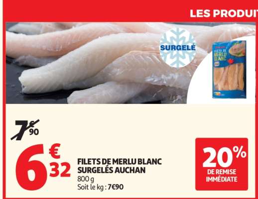 FILETS DE MERLU BLANC SURGELÉS AUCHAN